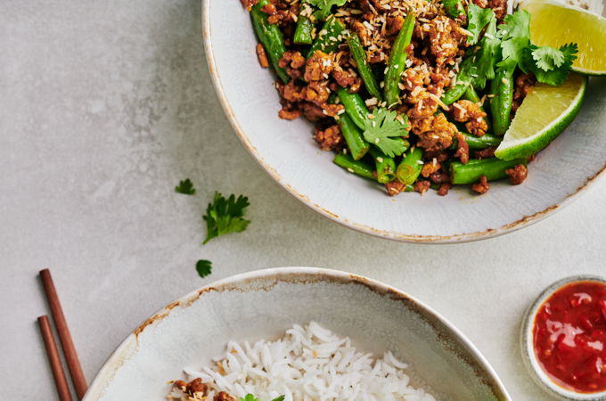 Ground Chicken Stir-Fry with Miso and Curry