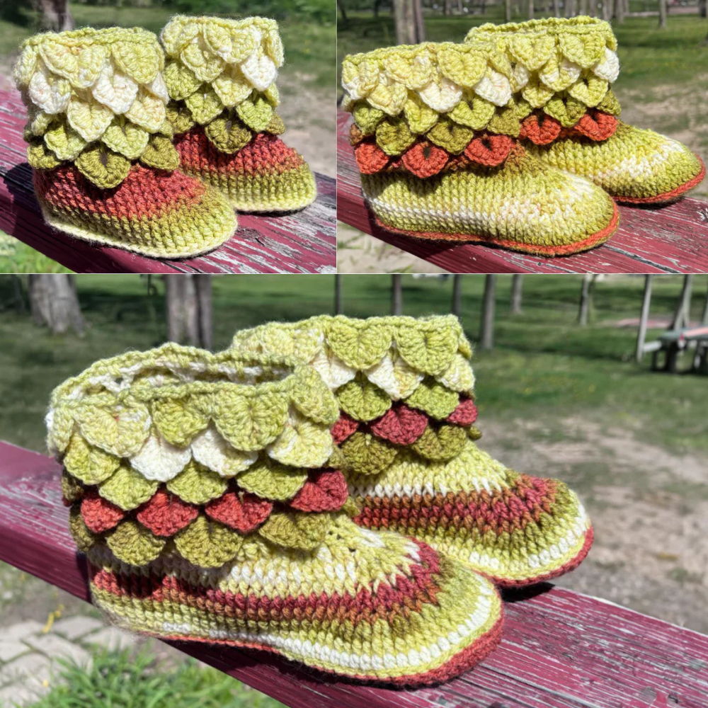 Trio Mommy and Me Spring Leave Stitch Booties (Adult, Child, Baby Sizes)