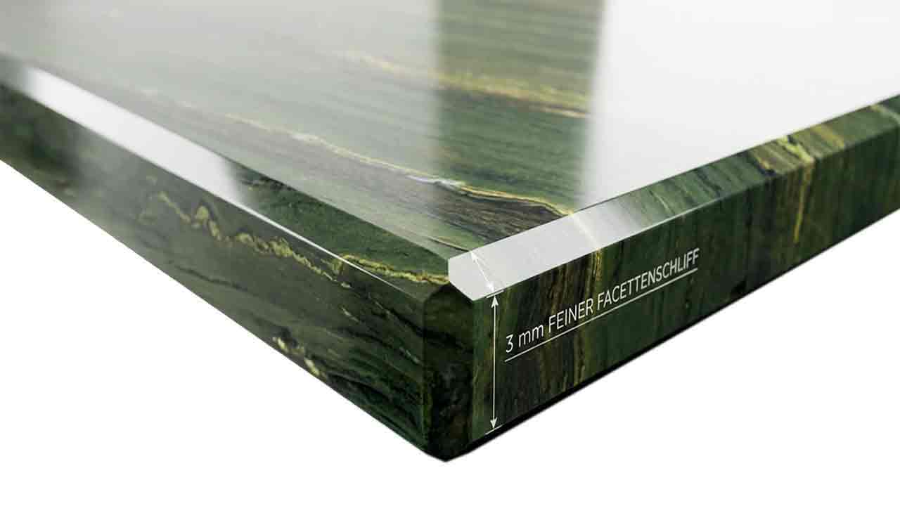 Kante mit Facettenschliff | Granit-Tischplatten