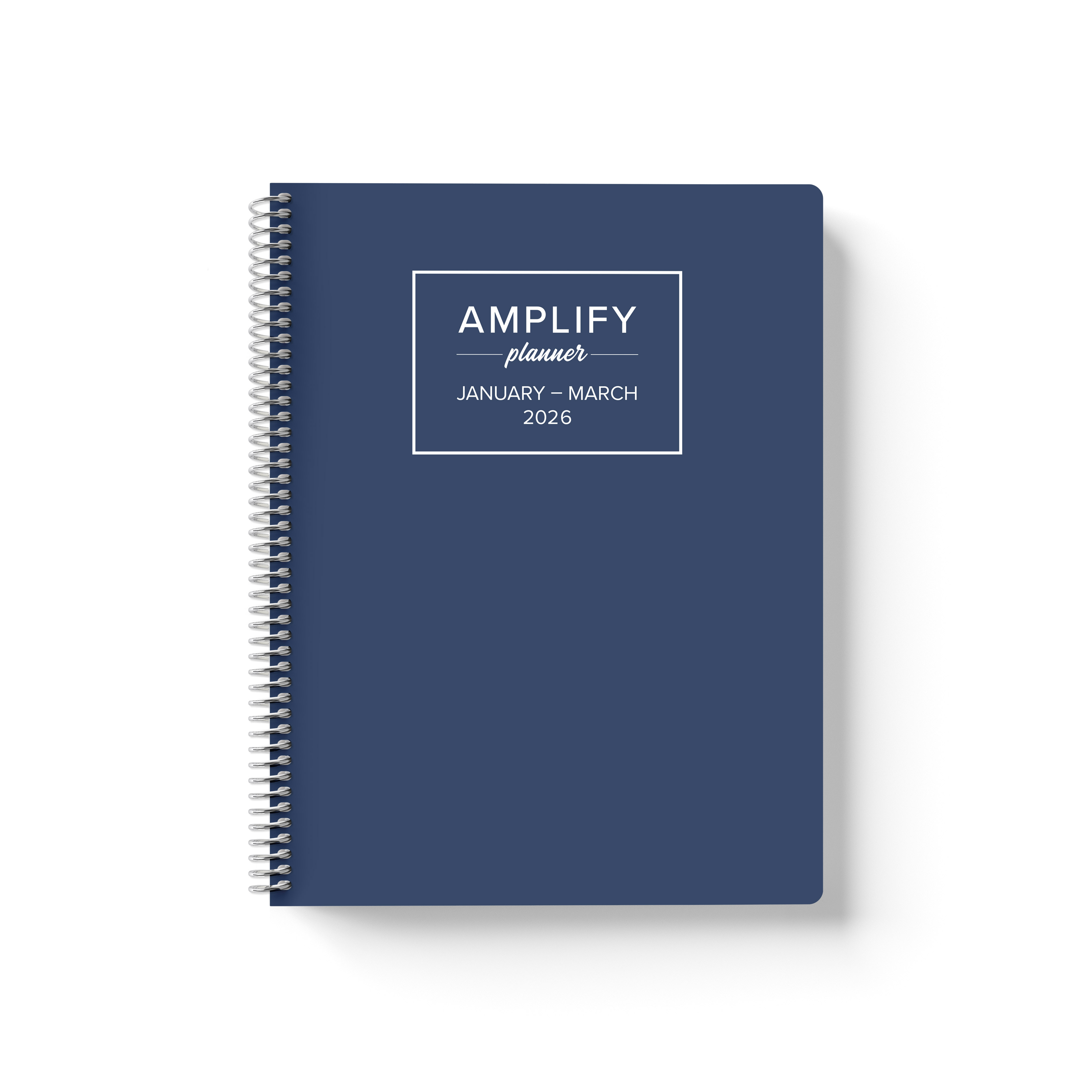 2026 Daily Amplify Planner in a navy blue color