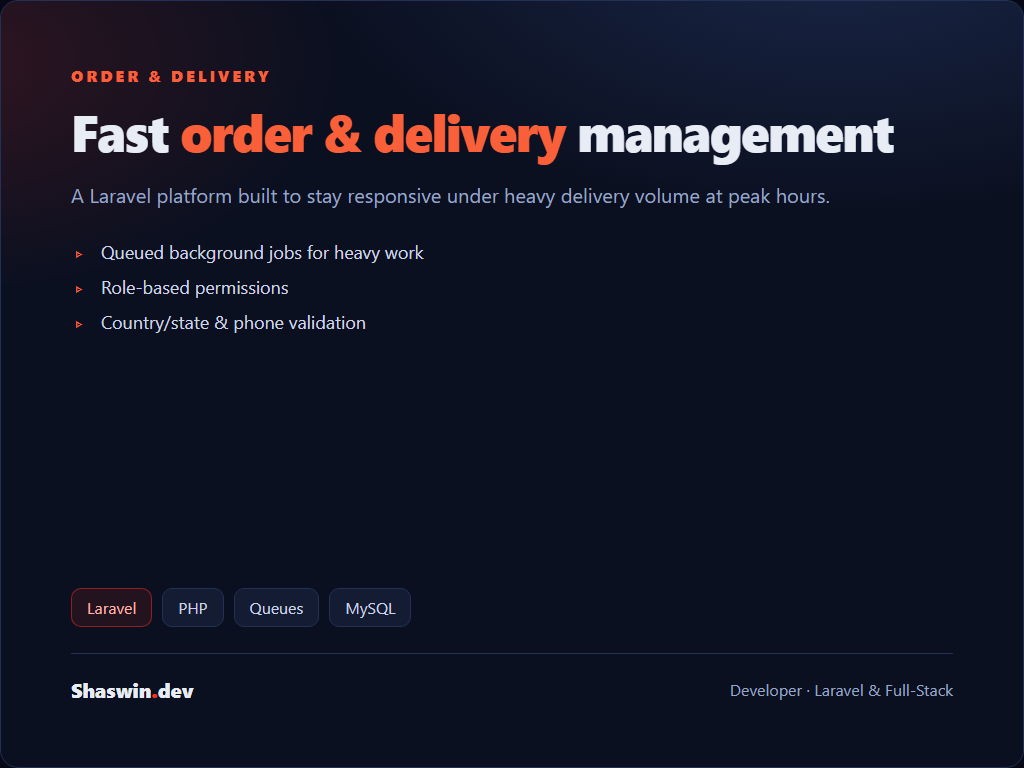 Bms developers developer - Shasween K.'s portfolio image
