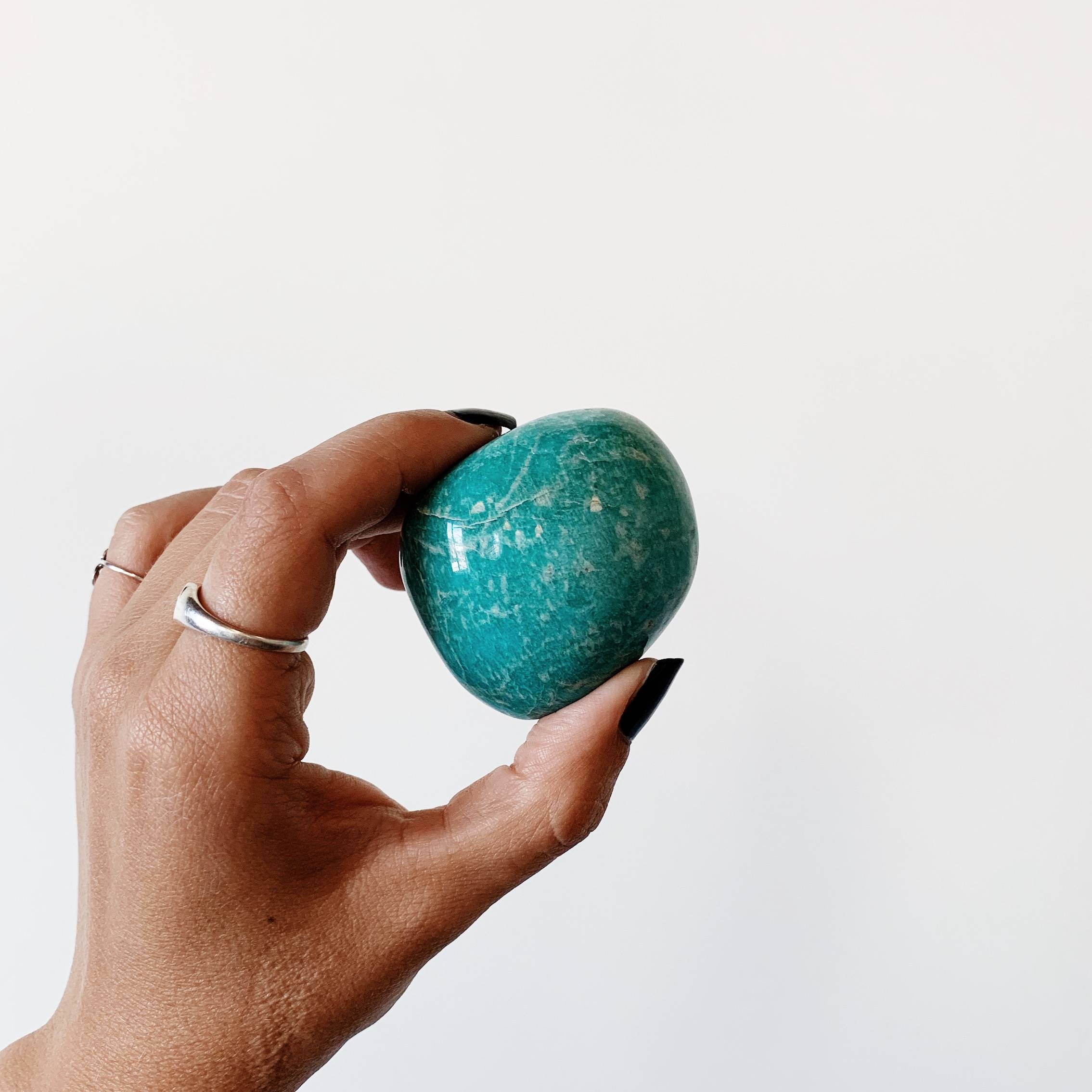 Amazonite Crystal Palm Stone a lovely stone for Virgo
