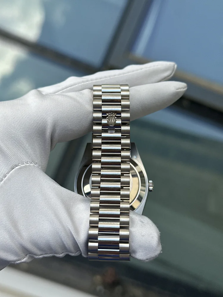 White Gold Blue Dial Roman Numerals