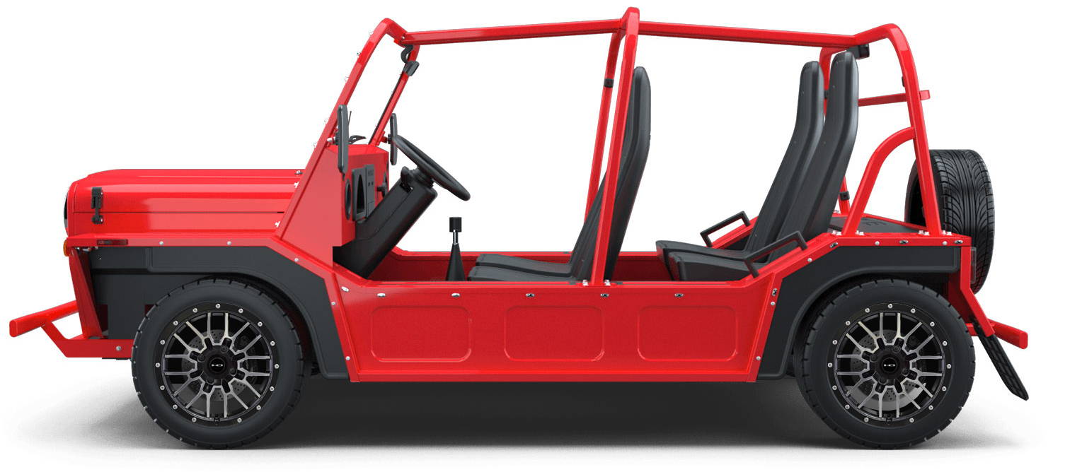 MOKE Electric Vehicles + HD Golf Wheels RTC Custom Wheel & Tire Packages for Watermelon Red 14 inch with Tire