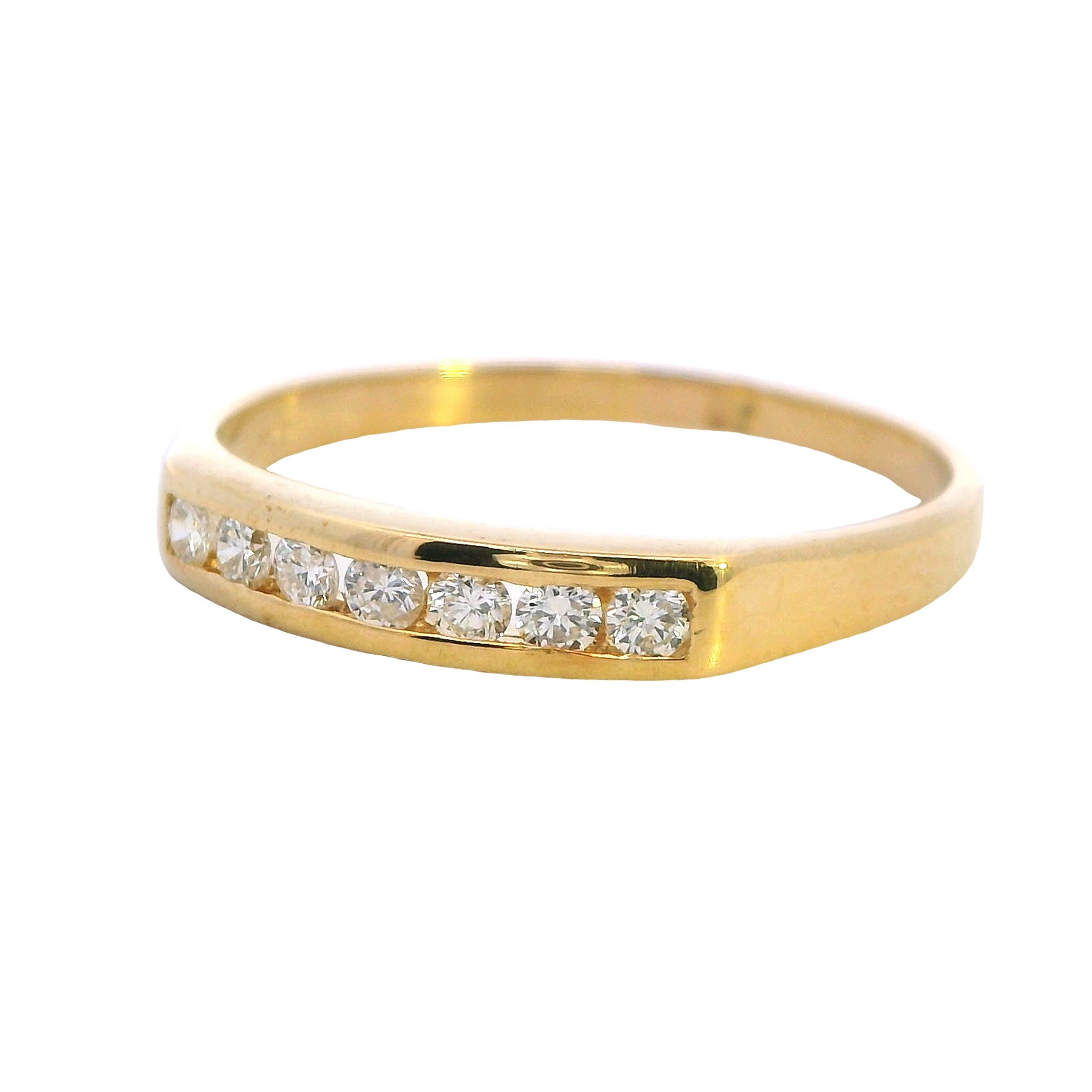 Golden Brilliance Channel-Set Diamond Ring - Image 3