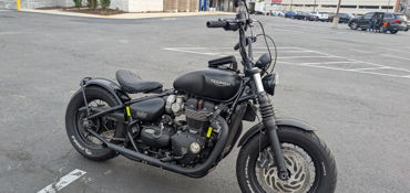 2018 TRIUMPH BONNEVILLE BOBBER BLACK motorcycle for rent near Silver Spring, MD