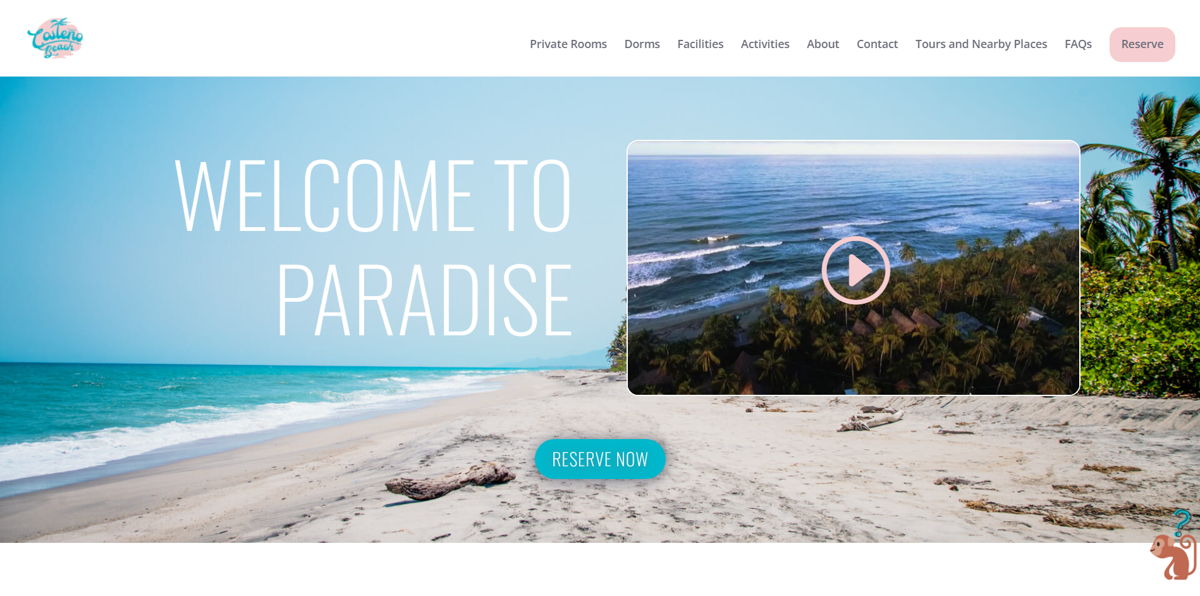 Screenshot of Costeño Beach Hostel , from the hotel websites collection.