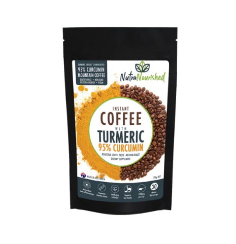 Instant Coffee with 95% Pure Organic Curcumin Turmeric Extract Powder 1000mg