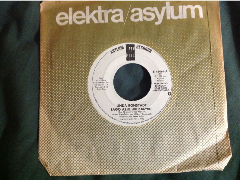 Linda Ronstadt - Lago Azul(Blue Bayou) Promo 45 Single Asylum Records Vinyl NM