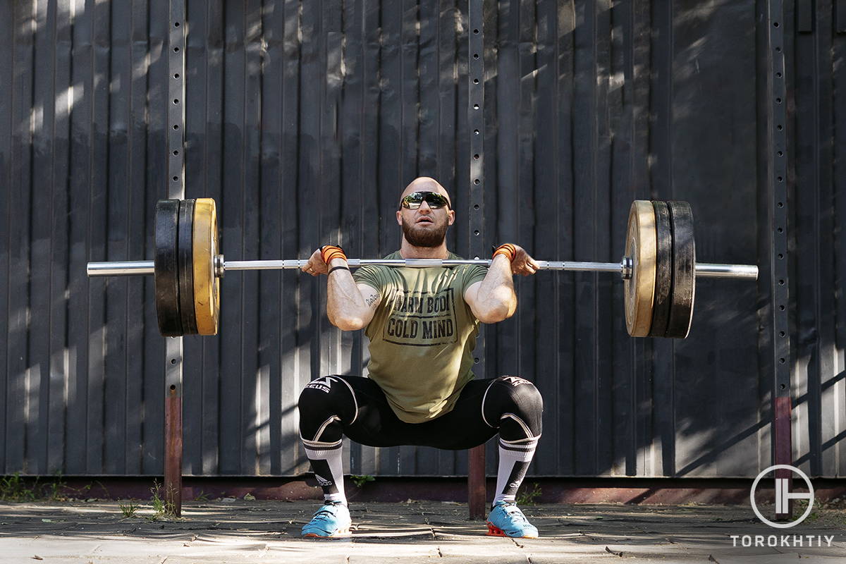 Hard Front Squatting in the Gym