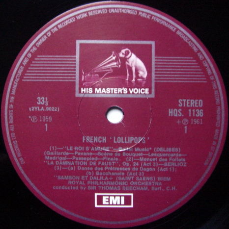 EMI HMV STAMP-DOG / BEECHAM, - French Lollipops, MINT!