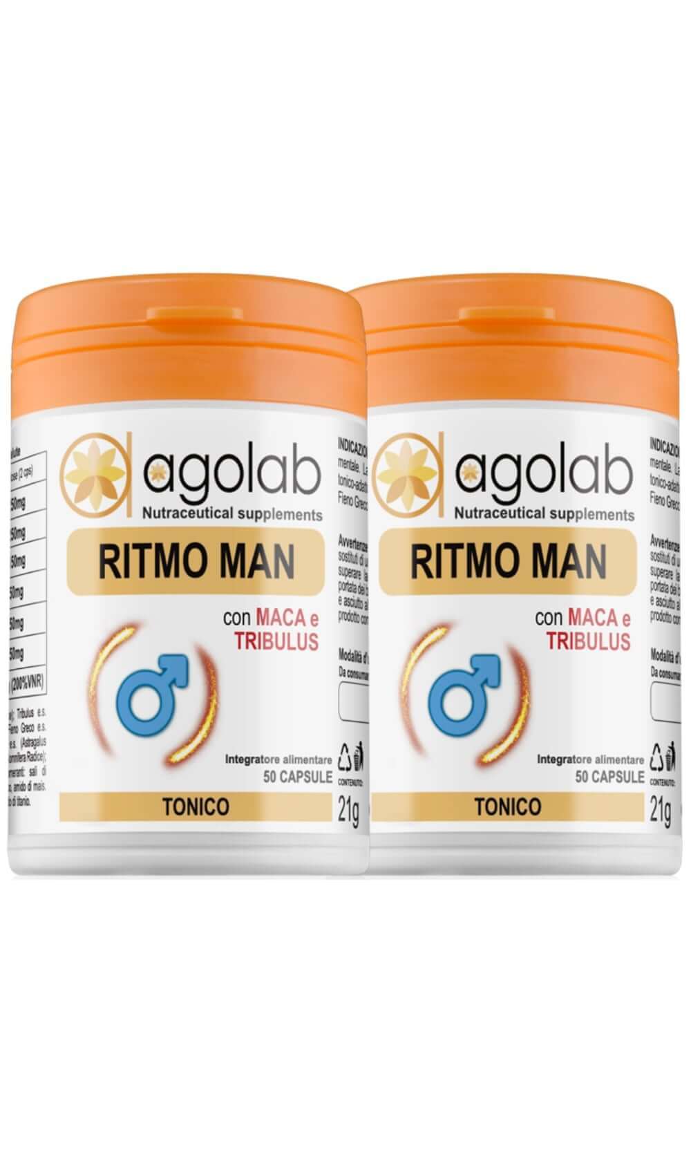 RitmoMan Testobooster Naturale Tonico Adattogeno maschile uomo integratore alimentare over 40 agolab nutraceutica per uomini maschile