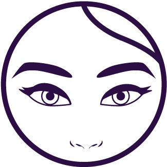purple eyebrow waxing icon