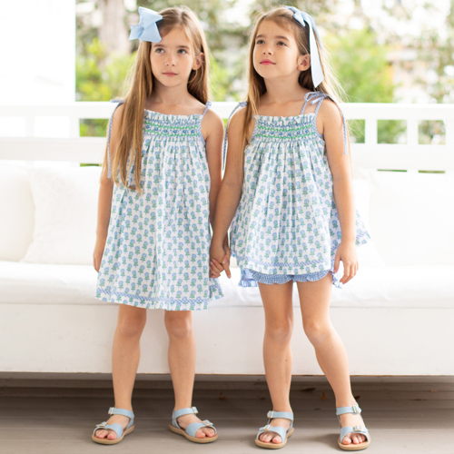 Blue Blooms Tie Set