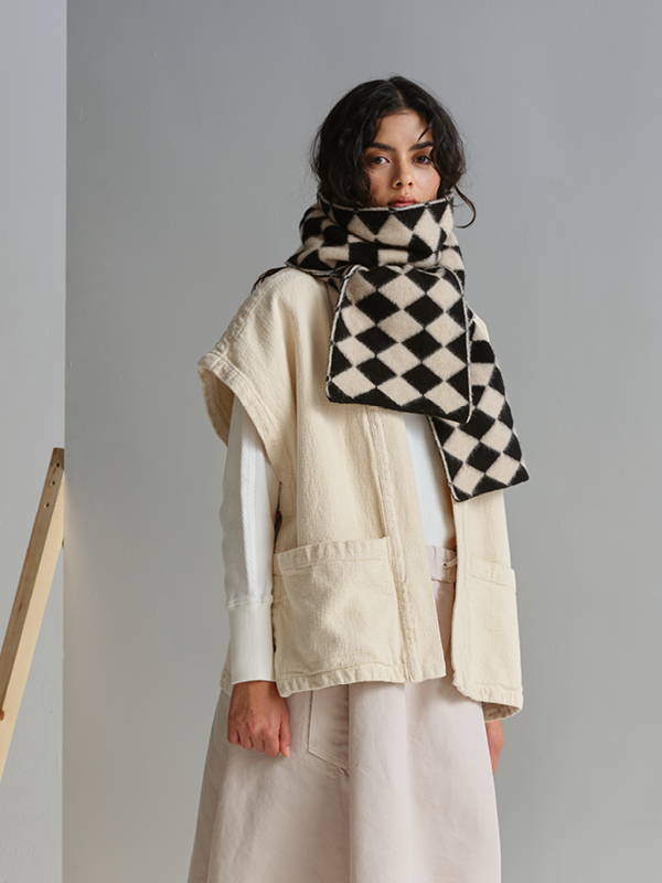 model wears Brushed Diamond Scarf