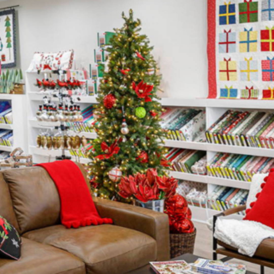 it's always festive in our year-round christmas store, santa's sewing shop!