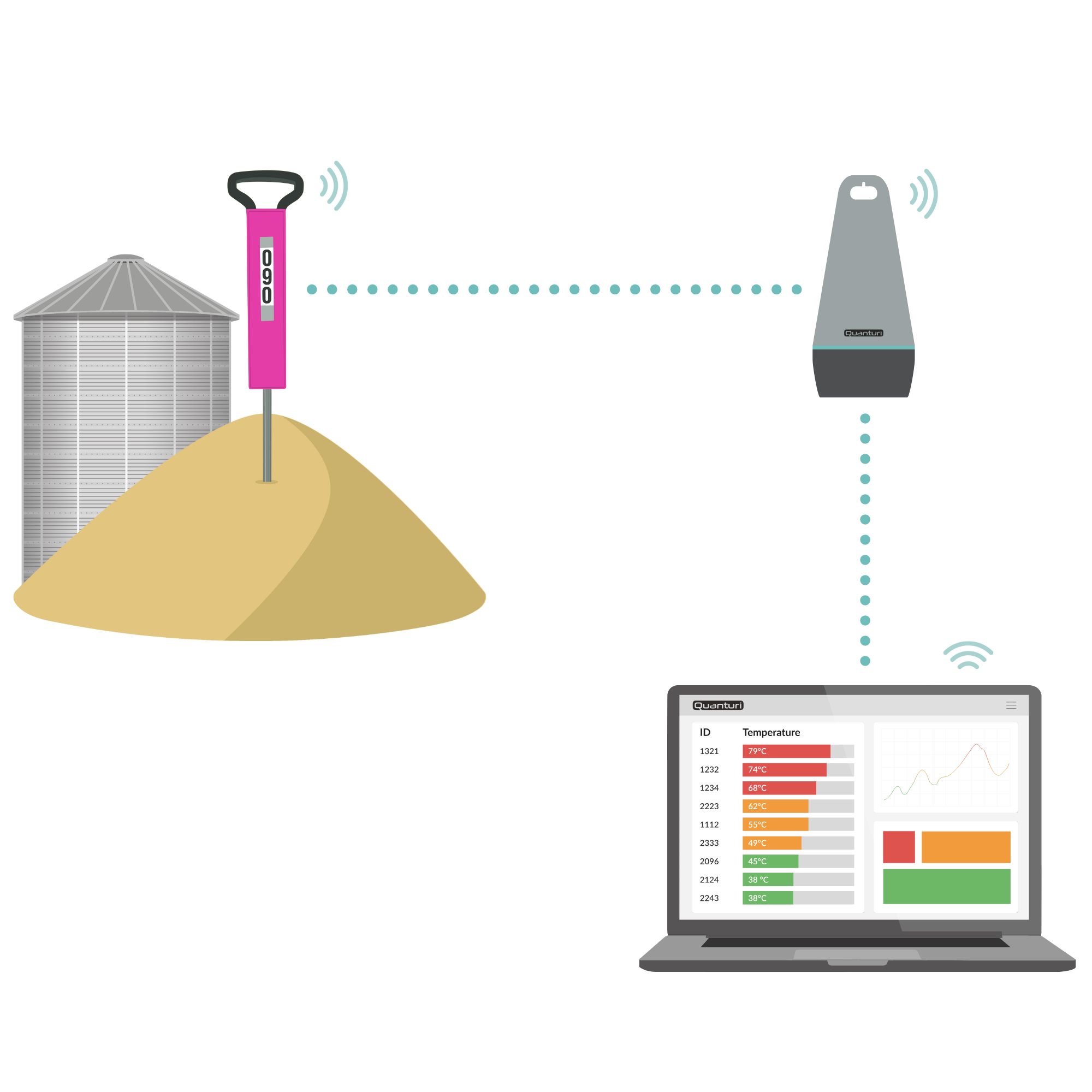 Quanturi grain monitoring system