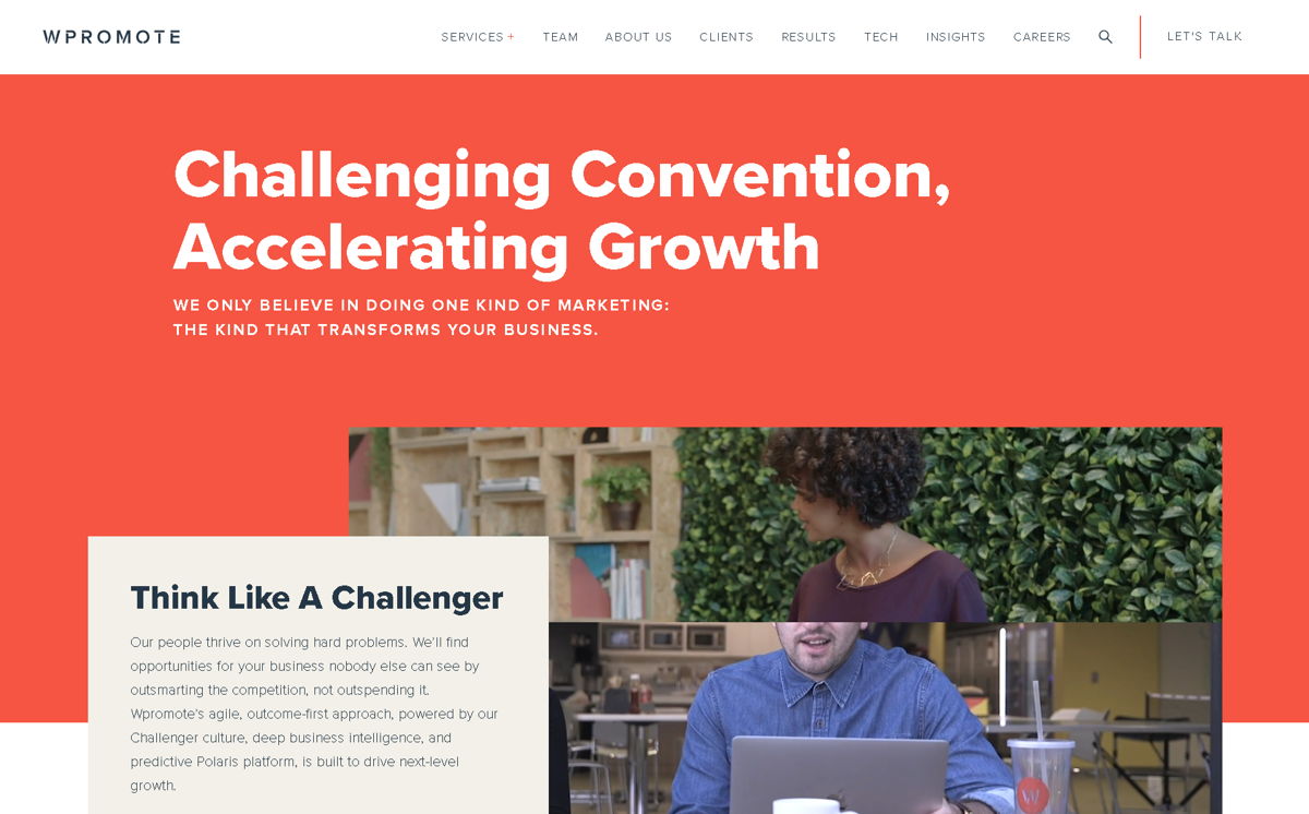 Screenshot of Wpromote, from the advertising & marketing agency websites collection.