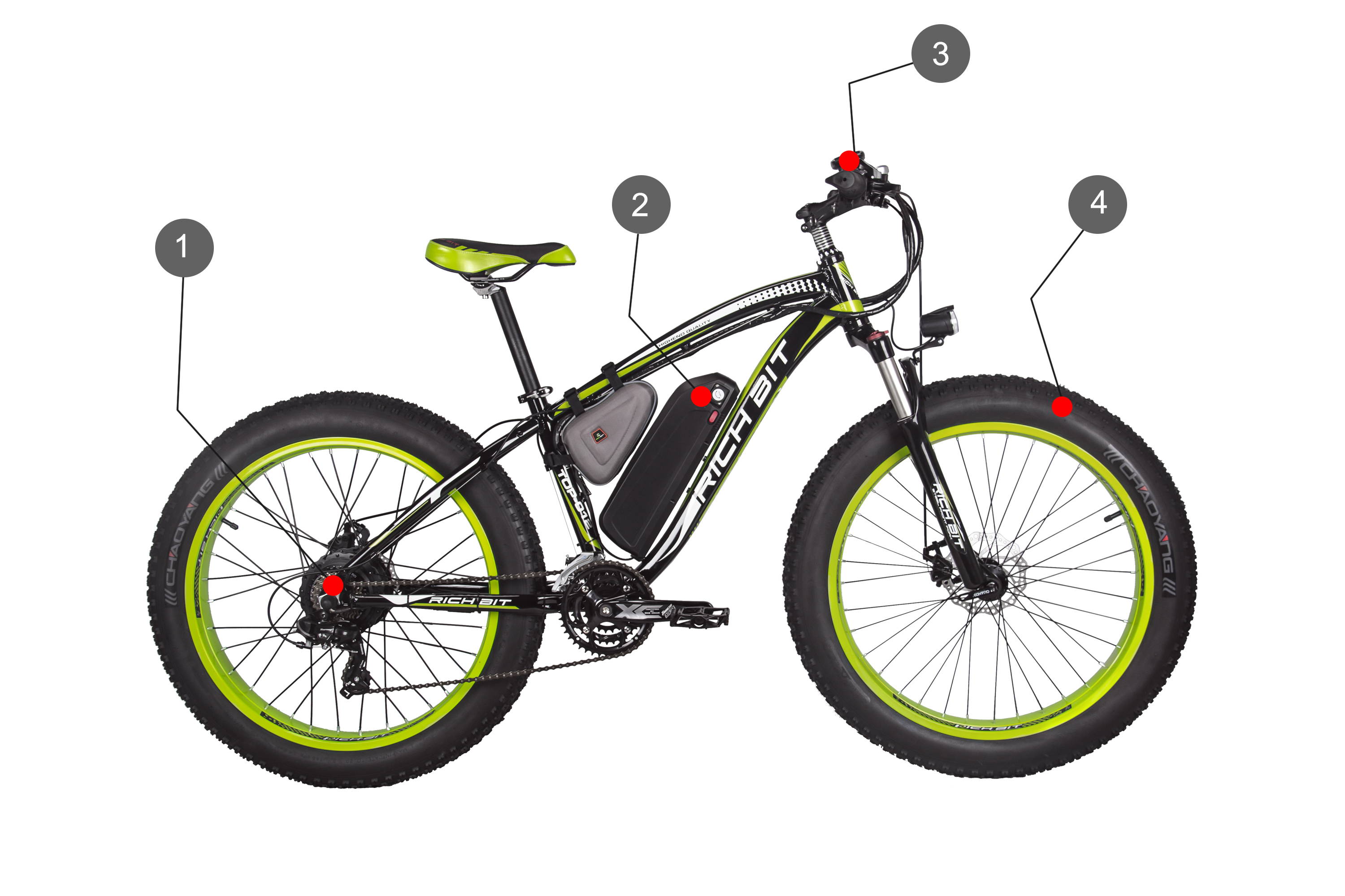 RICH BIT TOP 012 Powerful 48V 80Nm 816Wh Electric Fat Bike Rich