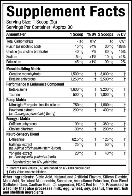 Supplement Facts: VaporX5 - Miami Spring Break