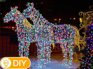 Ollny's 600 leds clear wire multicolor Christmas lights with 4 brightness levels