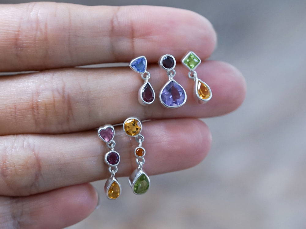 tribe-gemstone-jewelry-Mismatched--dangling-earrings-1