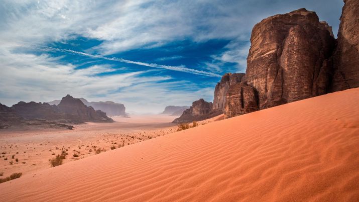 Wadi Rum is one of the most spectacular desert landscapes in the world and has been inhabited since prehistoric times