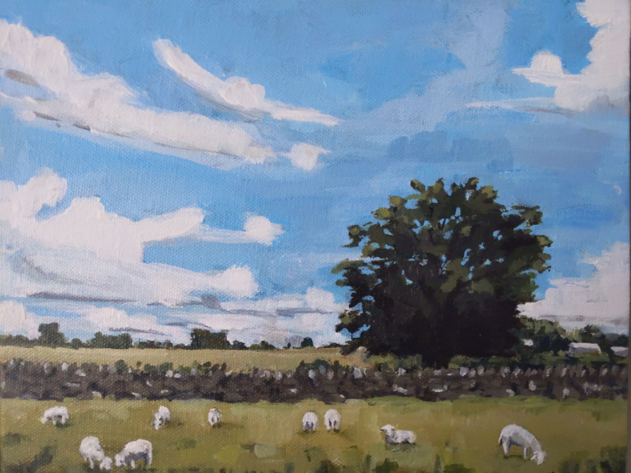 painting of a flock of sheep