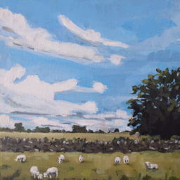 painting of a flock of sheep