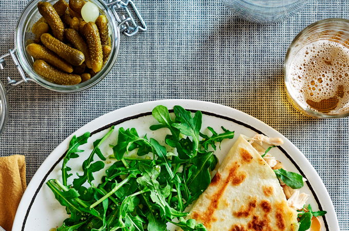 Chicken and Arugula Quesadilla