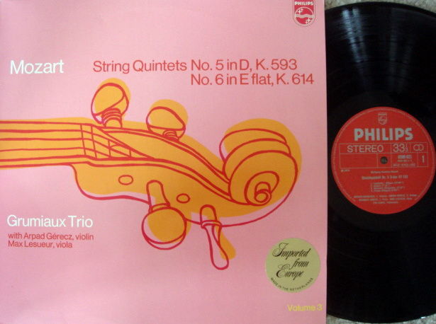 Philips / GRUMIAUX TRIO, - Mozart String Quintets No.5 ...