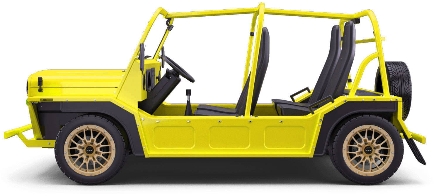 MOKE Electric Vehicles + HD Golf Wheels RTC Custom Wheel & Tire Packages for Canary Yellow 14 inch with Tire