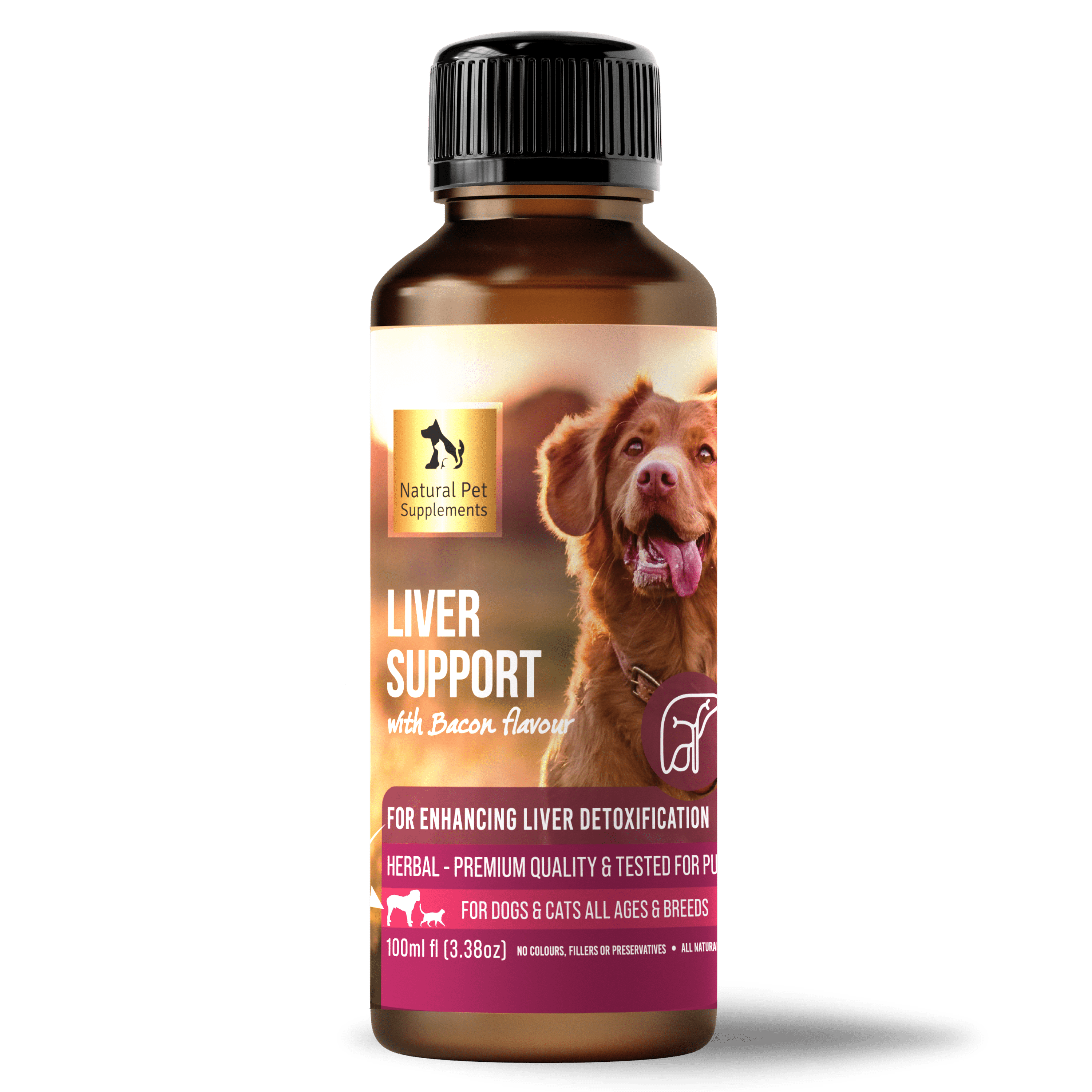 Liver Support herbal tincture for Dogs and cats bacon flavour