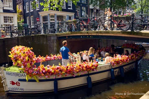 Flower Boat Canal Cruise with Local Guide & Bar