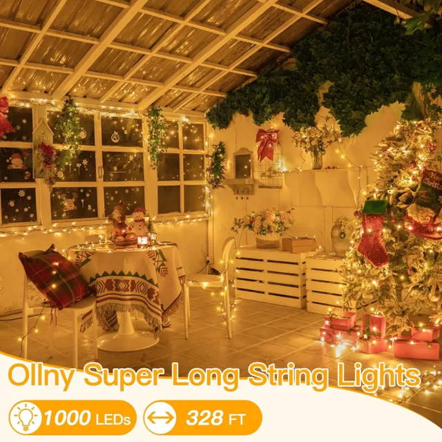 Ollny's 800 leds cool white wedding fairy lights are safe to touch and power saving