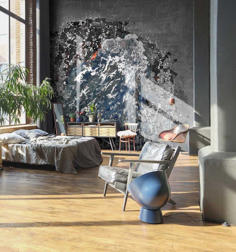 Silver Statement Abstract Wall Mural hero image