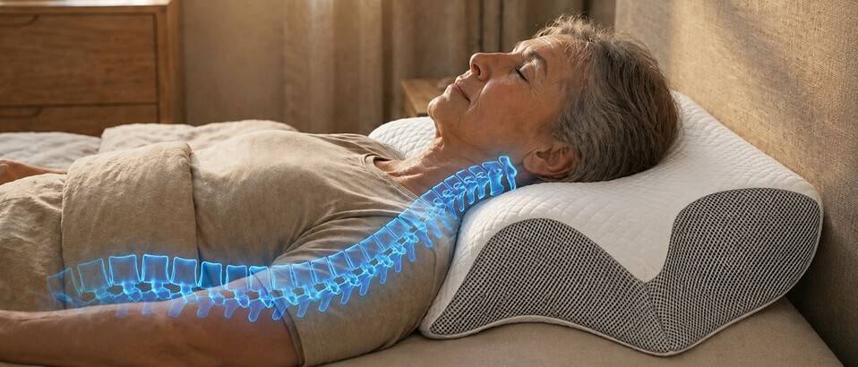 Oreiller Ergonomique Cervical, oreiller douleurs cervicales, Coussin Memoire de Forme
