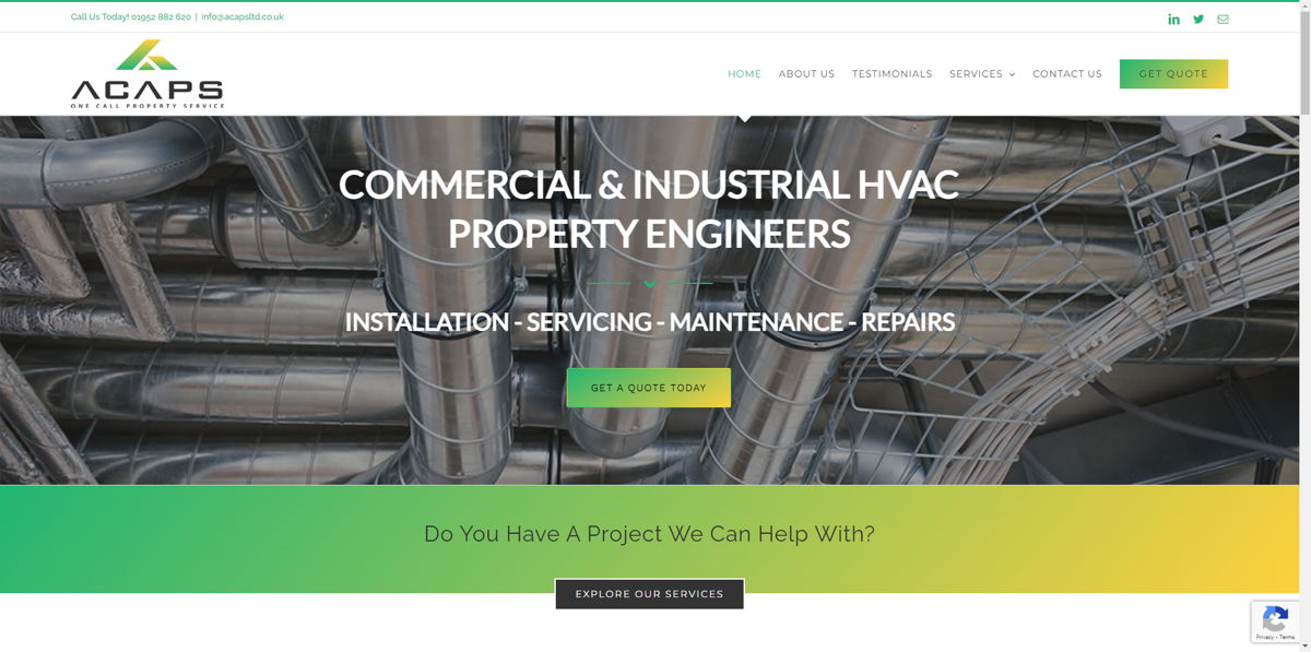 Screenshot of ACAPS Ltd, from the hvac websites collection.