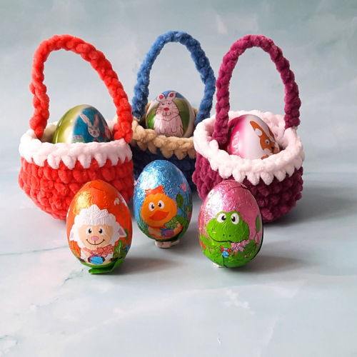 Easy Mini Easter Basket Crochet Pattern