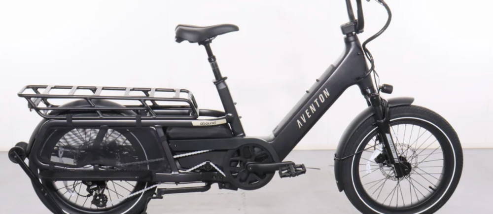 an Aventon Abound LR elcrric cargo bike