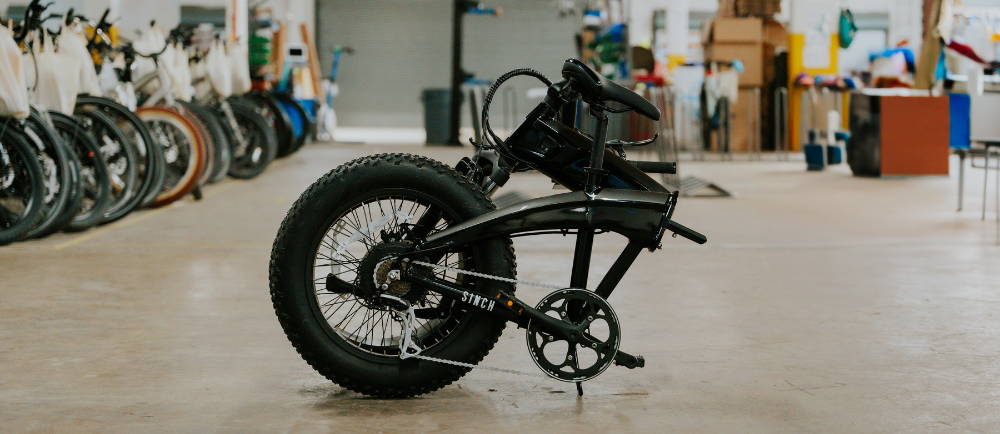 Folded position of the Aventon Sinch e-Bike