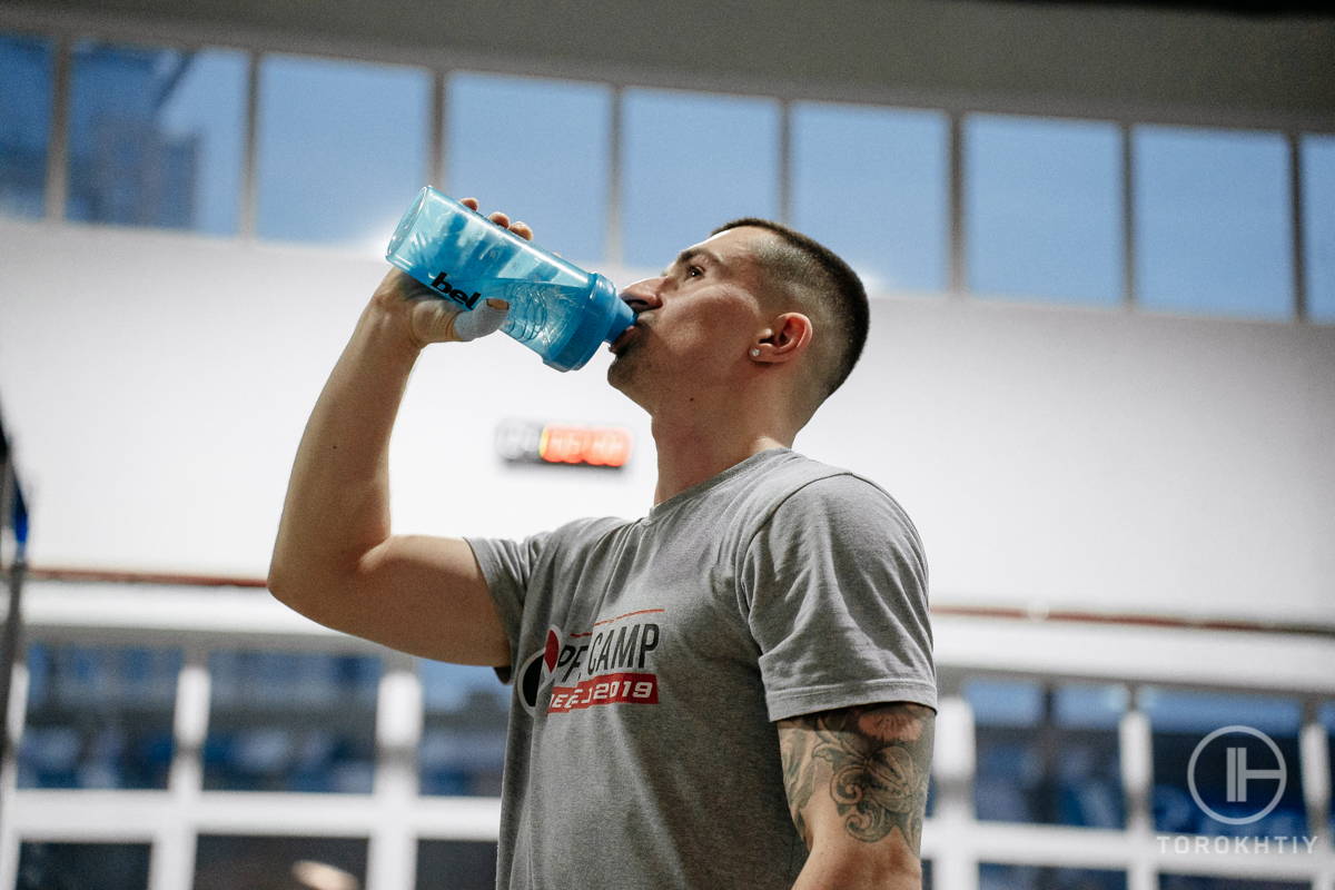 Man Drinking Glycine Supplement Man Drinking Glycine Supplement