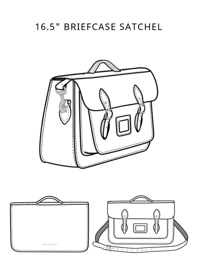 Sketch of a 16.5" Briefcase Satchel