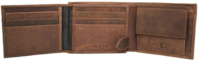 RFID Full Grain Cow Hide Hunter Nu-buck Leather Wallet Style 12040 - Image 6