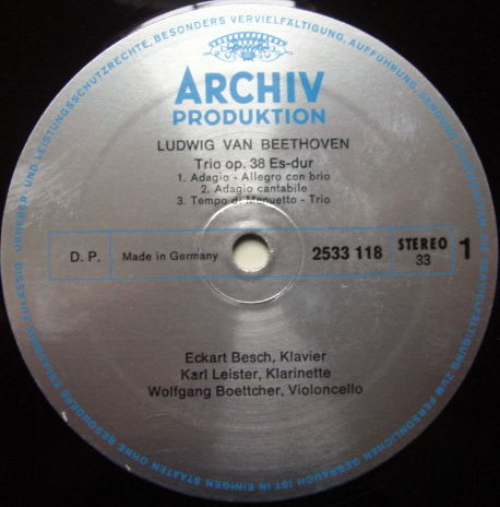 Archiv / LEISTER, - Beethoven Trio op.38, NM!