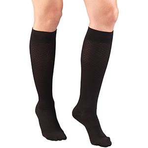 Ladies' Diamond Pattern Socks in Black