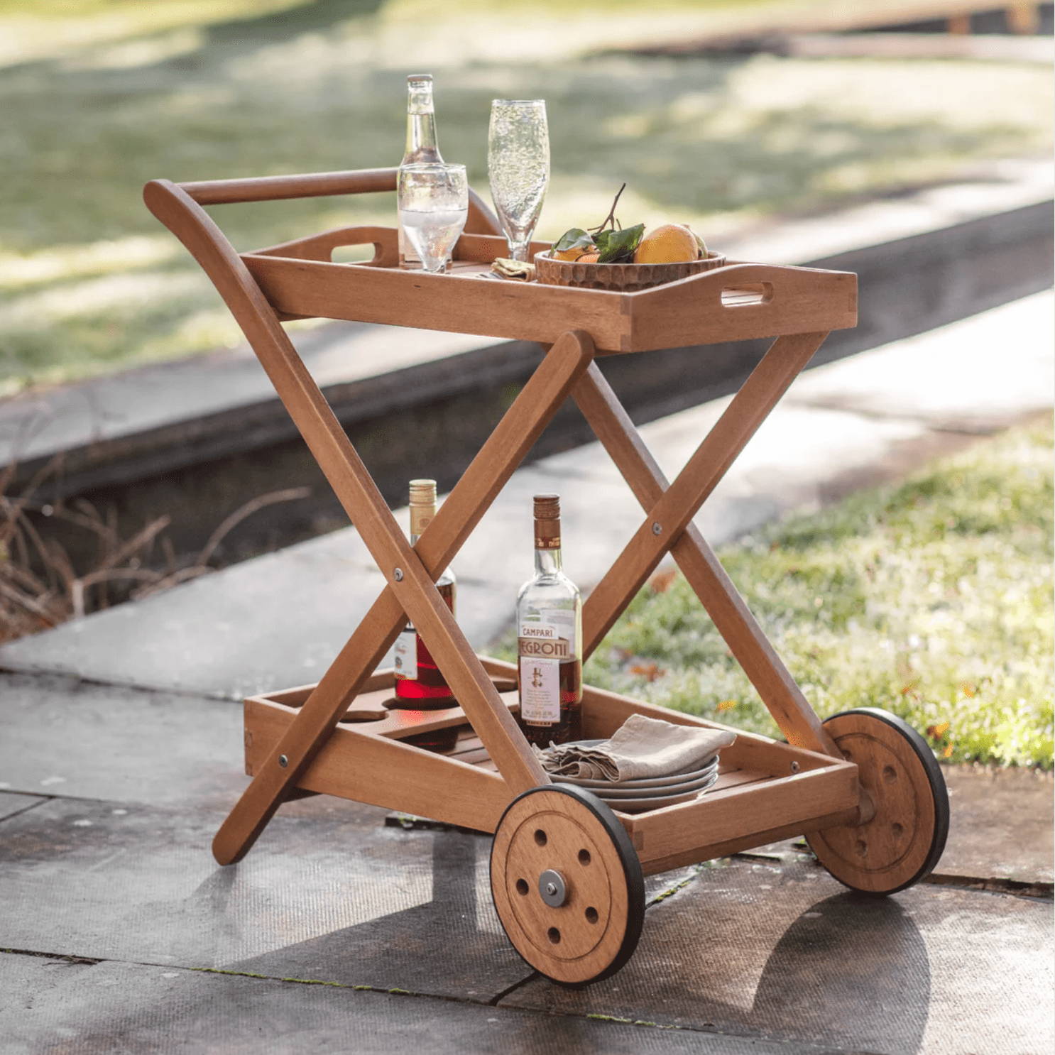 Eucalyptus Wood Drinks Trolley