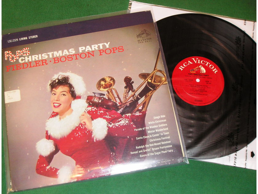 FIEDLER - BOSTON POPS - POPS CHRISTMAS PARTY - * 1959 RCA RED SEAL - WHITE DOG * NM 9/10