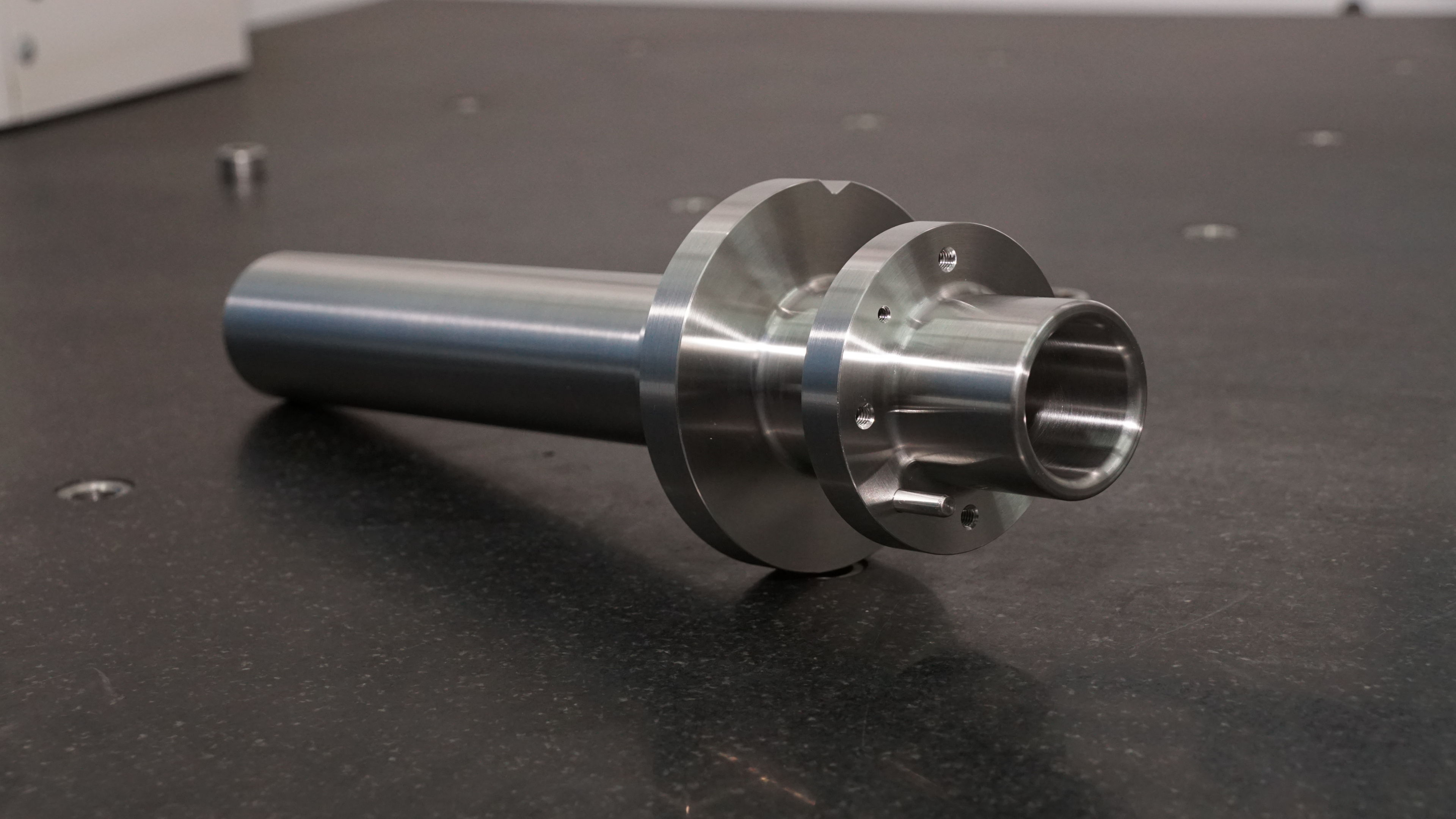 CNC turned aluminium part display