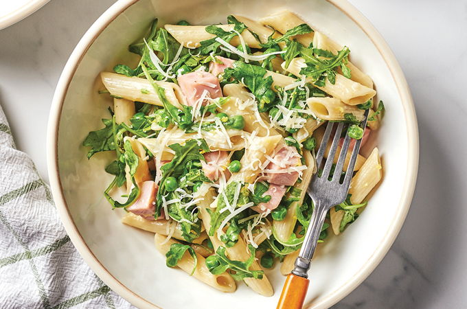 Lemon, Ham and Arugula Pasta